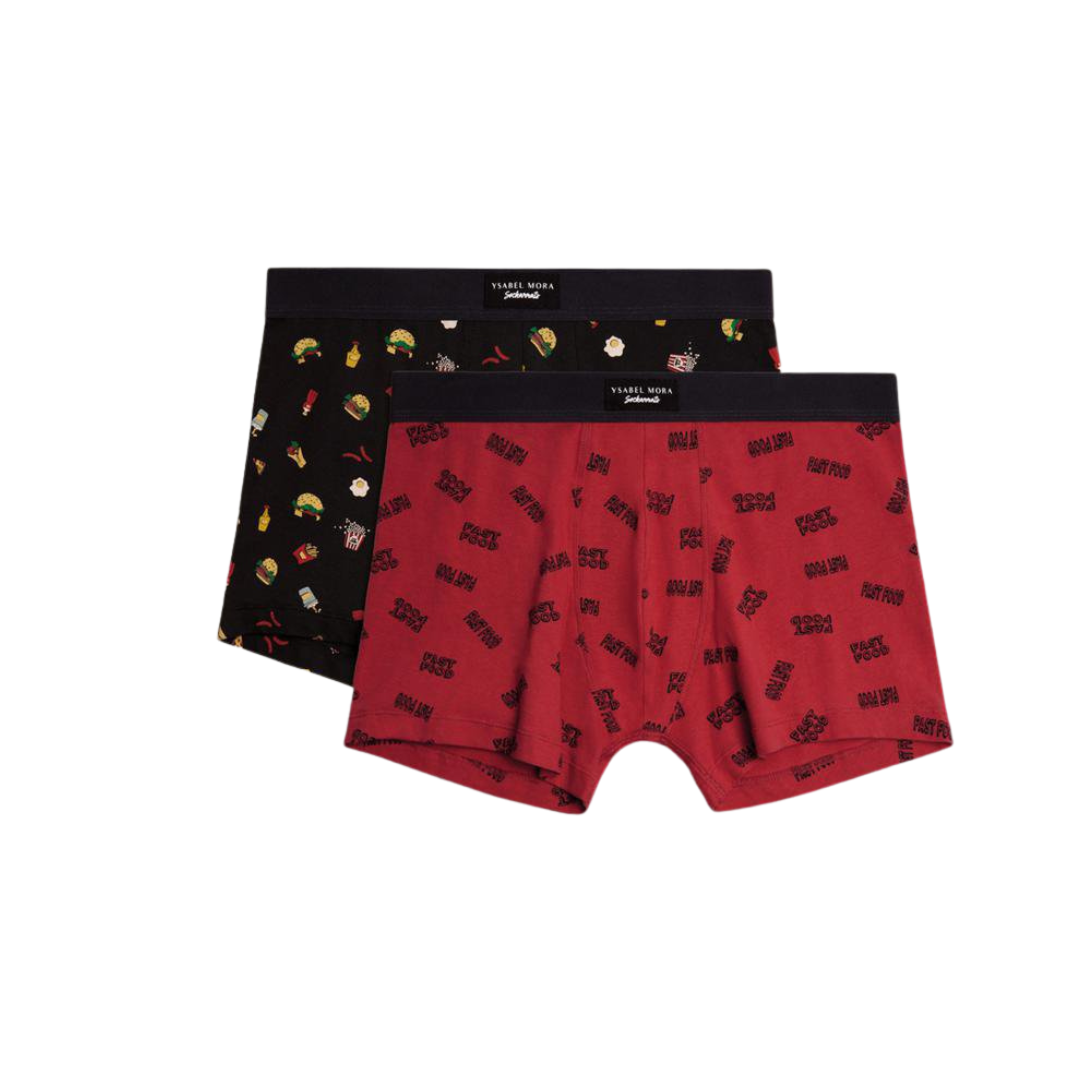 Boxer BI-PACK Uomo in cotone fantasia fast food