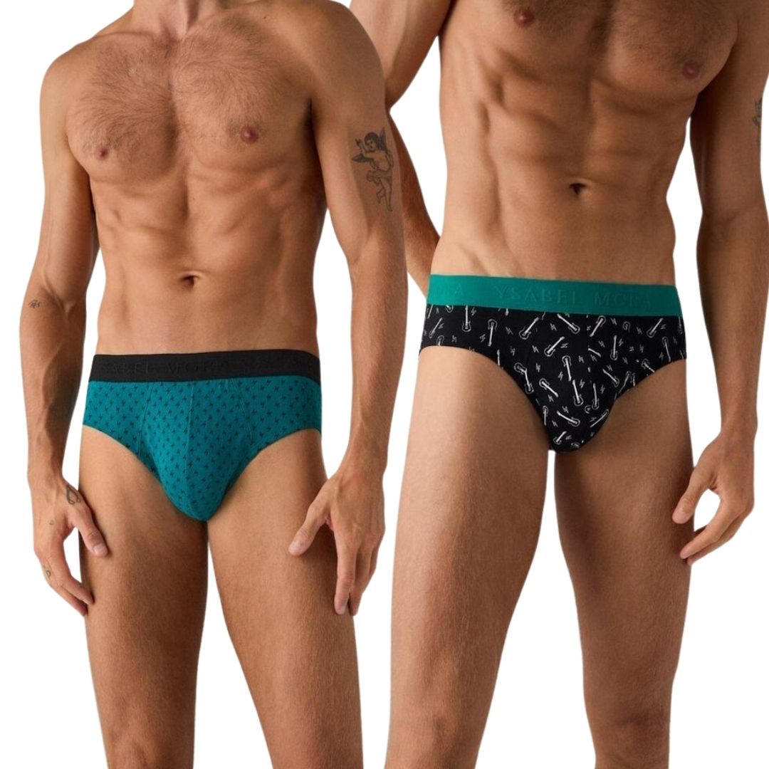 Slip Uomo Bi-Pack in cotone fantasia chitarra rock and roll