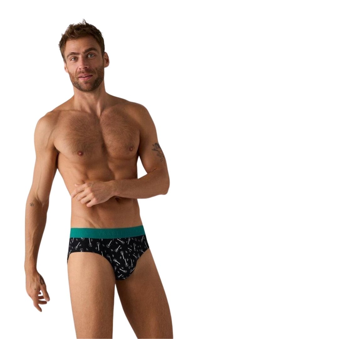 Slip Uomo Bi-Pack in cotone fantasia chitarra rock and roll