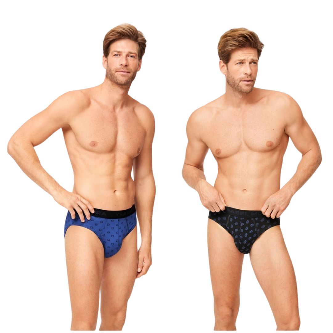 Slip Uomo in cotone Bi-Pack fantasia cuffie e cassette