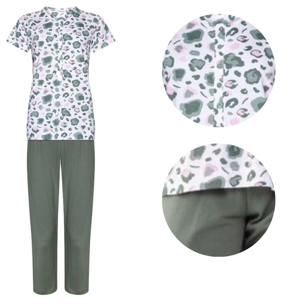 PIGIAMA PINOCCHIETTO LEOPARDATO VERDE E ROSA