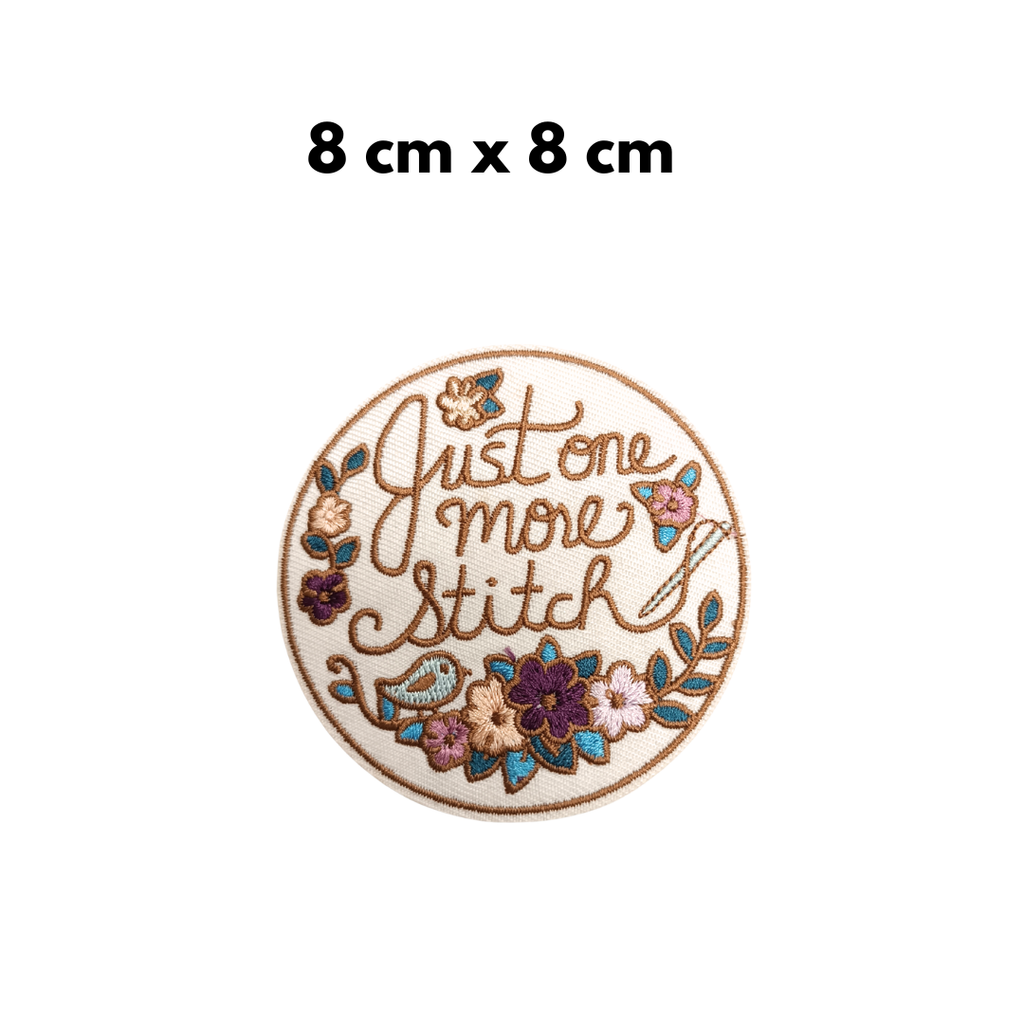 TOPPA RICAMATA TERMOADESIVA  "JUST ONE MORE STITCH"