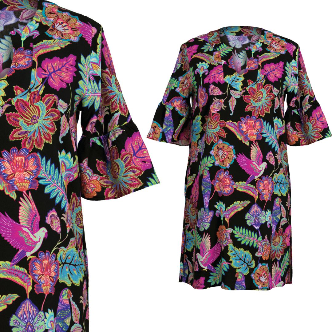 VESTITO- KAFTANO STYLE LOJA anita COLLO V MANICA 3/4