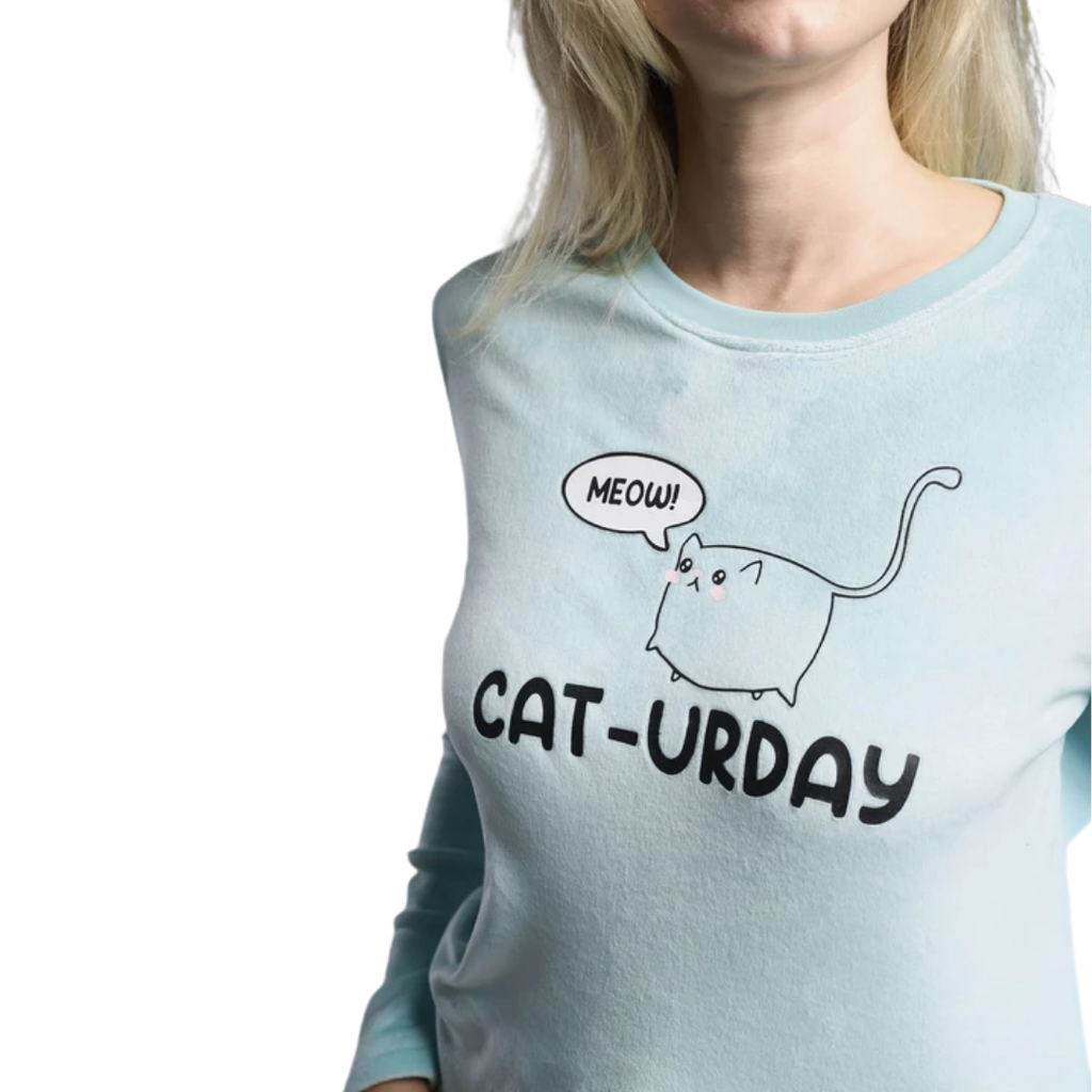 Pigiama in Ciniglia Donna "Cat-urday"