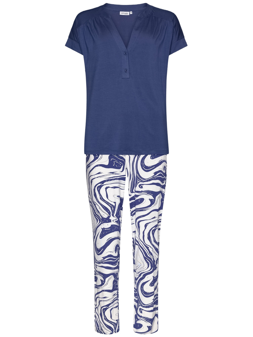 PIGIAMA PASTUNETTE DONNA MEZZA MANICA CON COLLO V AVIO