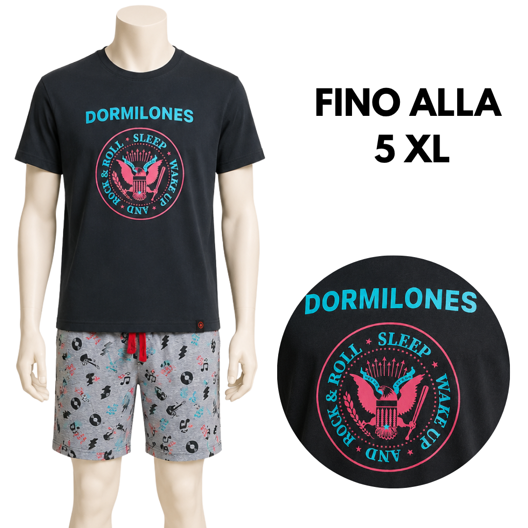 PIGIAMA UOMO M/M NERO "DORMILONES"