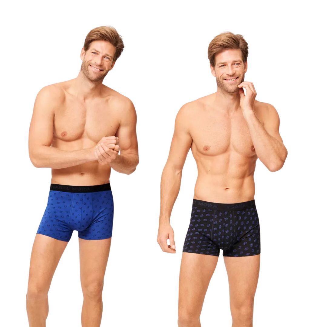 Boxer BI-PACK Uomo in cotone fantasia cassette e cuffie