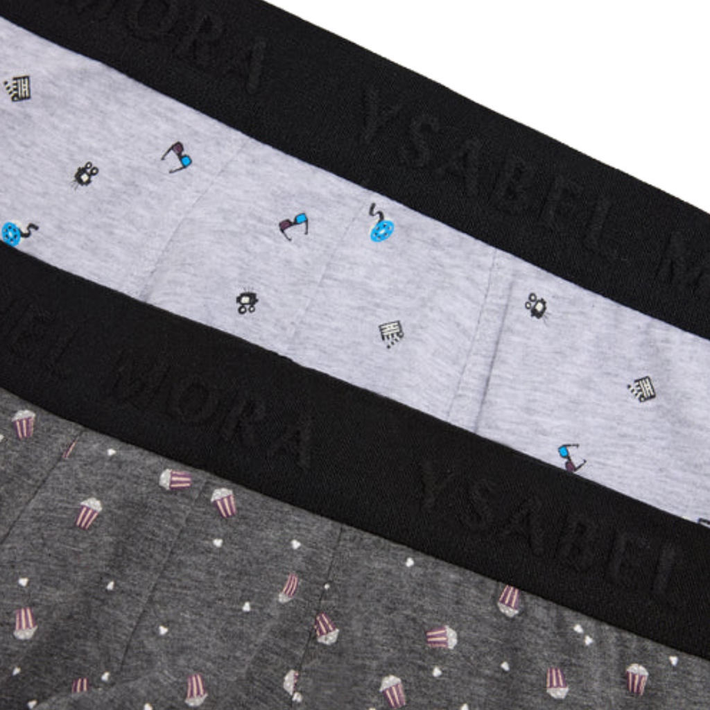 Bi-Pack Boxer Uomo Ysabel Mora "Cinema e Pop Corn" in Cotone Elastico