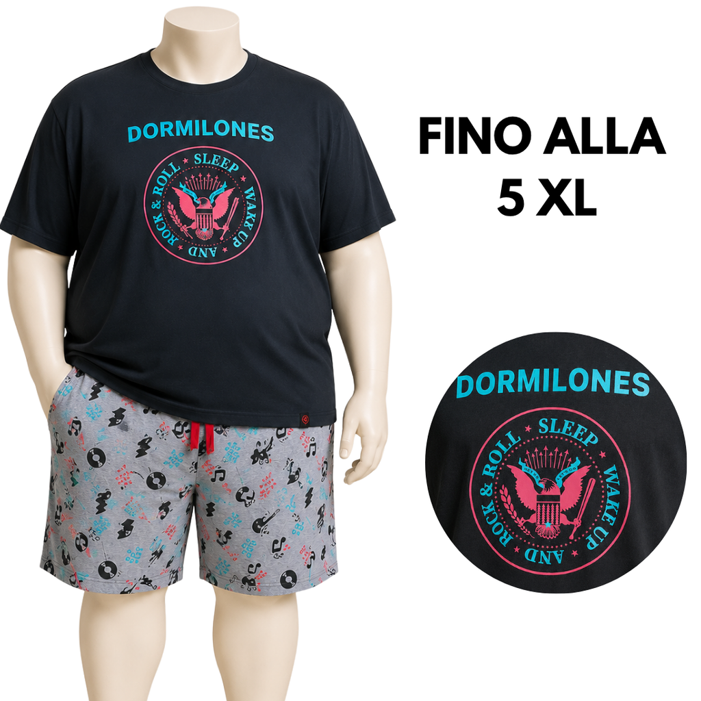 PIGIAMA UOMO M/M NERO "DORMILONES"