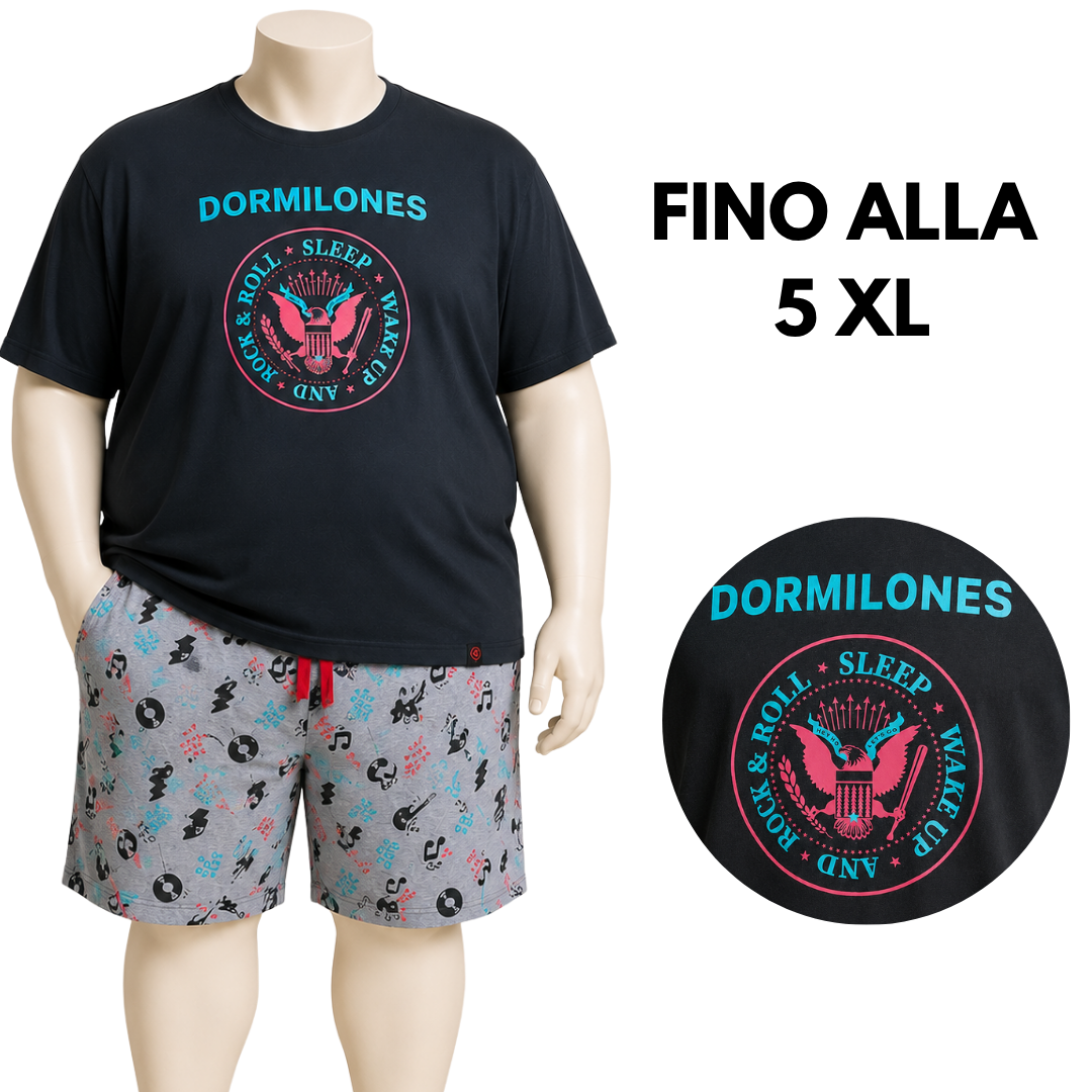 PIGIAMA UOMO M/M NERO "DORMILONES"