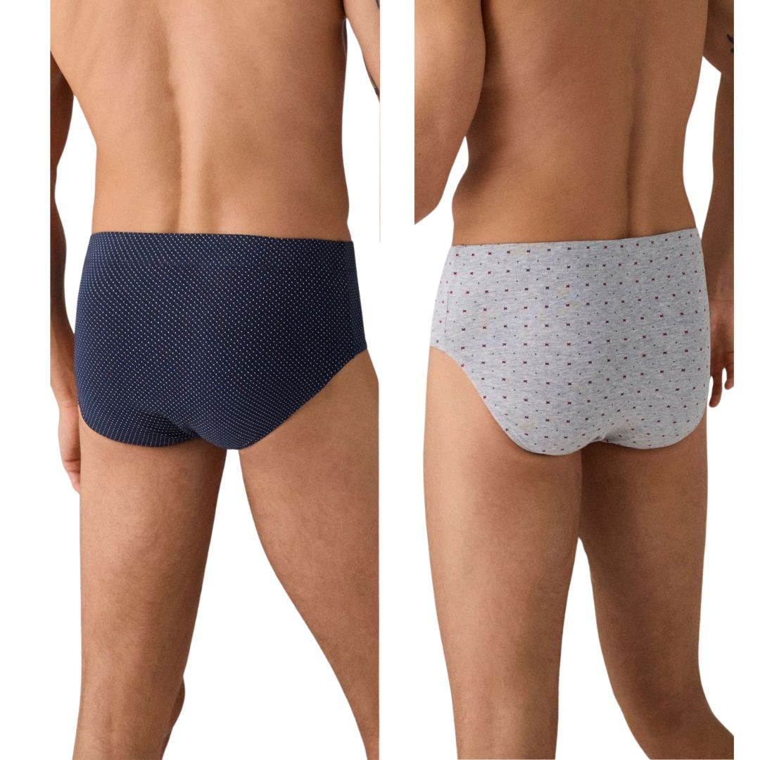 Bi-pack Slip Uomo fantasia in cotone midi