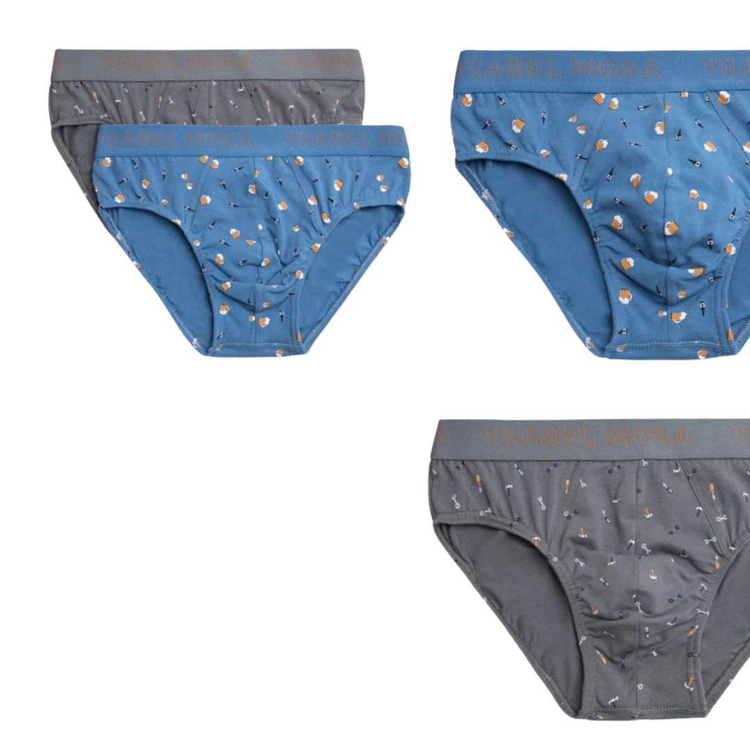SLIP UOMO YSABEL MORA BI-PACK con birra e attrezzi