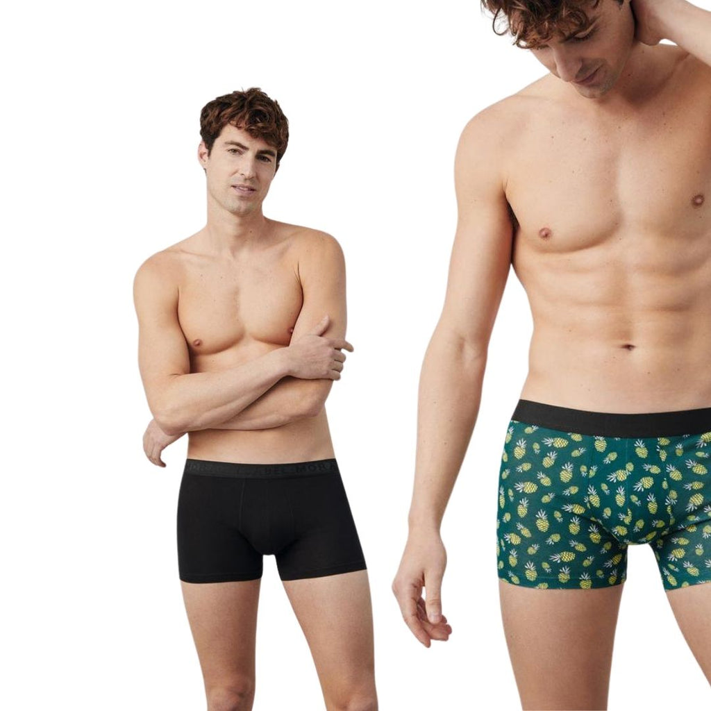 BI-PACK Boxer uomo in cotone fantasia con ananas