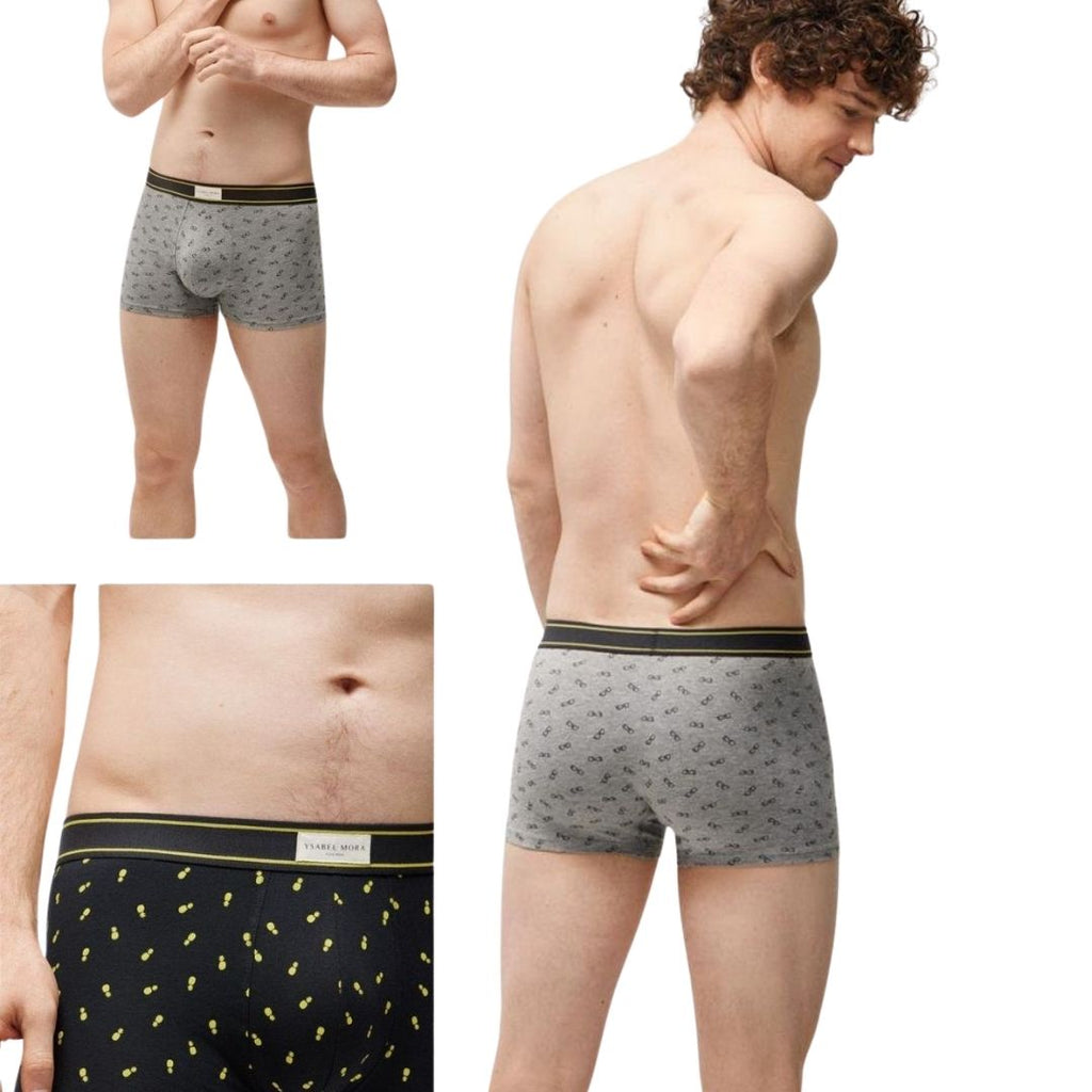 BI-PACK Boxer Uomo in cotone a fantasia con occhiali e ananas