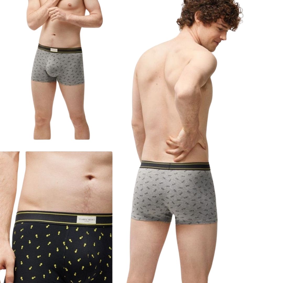 BI-PACK Boxer Uomo in cotone a fantasia con occhiali e ananas