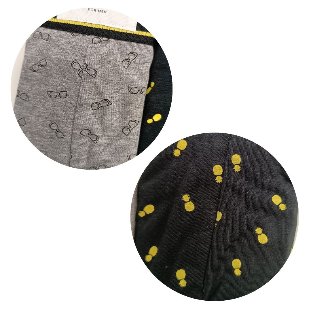 BI-PACK Boxer Uomo in cotone a fantasia con occhiali e ananas
