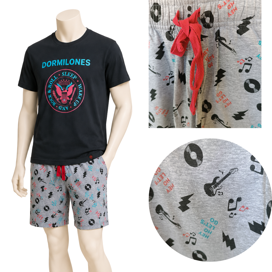 PIGIAMA UOMO M/M NERO "DORMILONES"