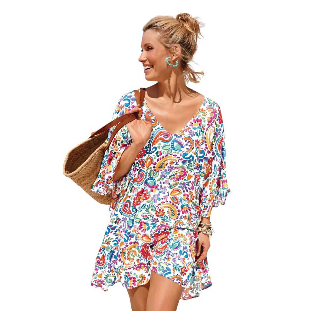 VESTITO STYLE AKALANI  a fiori acquerello