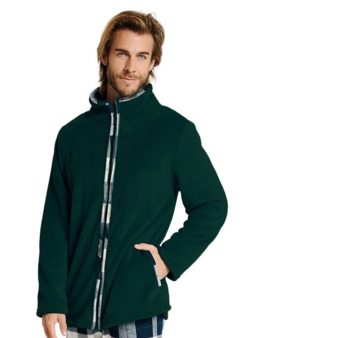 Giacca camera invernale uomo verde e quadri muydemi