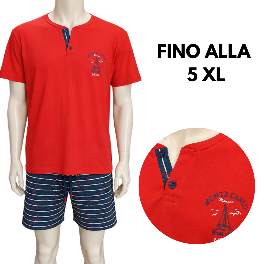 PIGIAMA UOMO M/M ROSSO BARCA A VELA