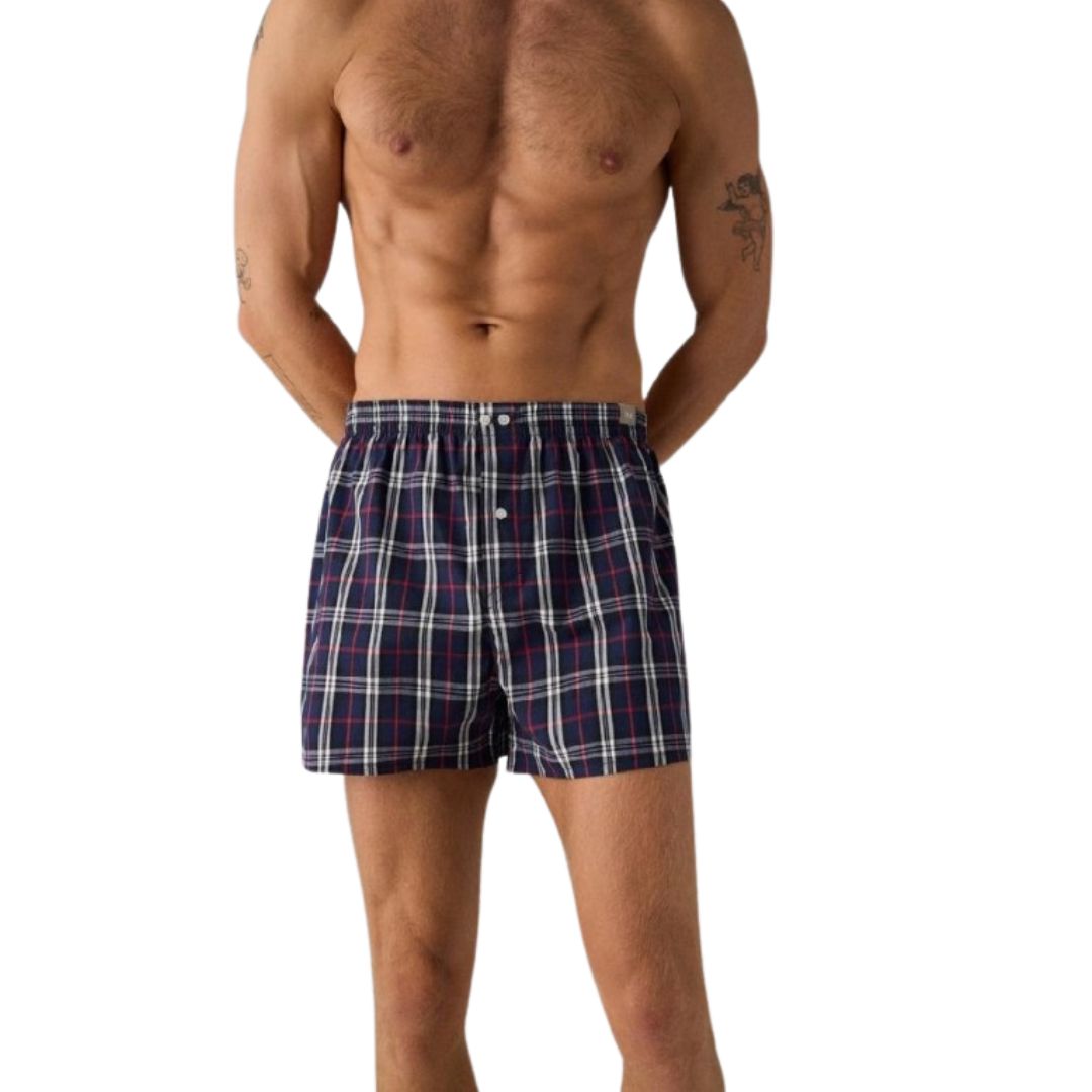 Boxer Tela Uomo largo in cotone  a quadri