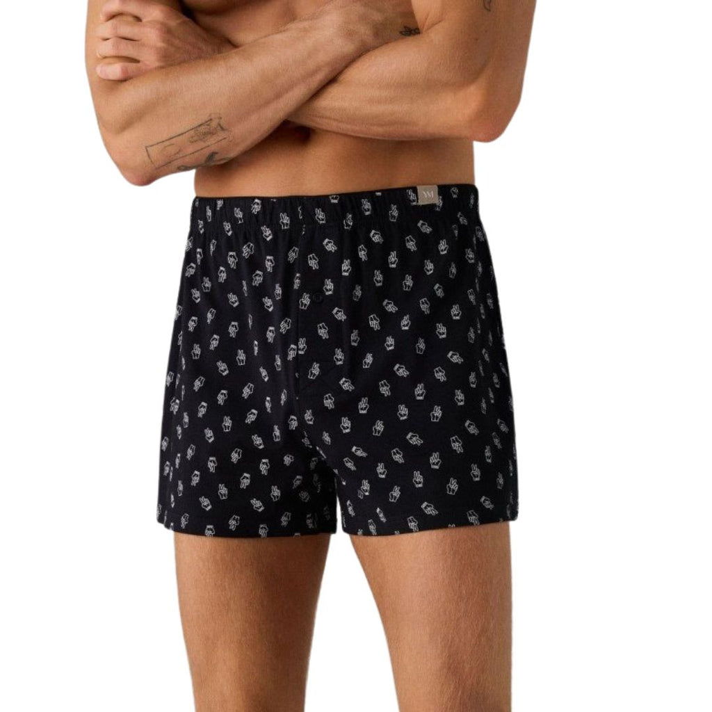 BOXER largo jersey di cotone a fantasia