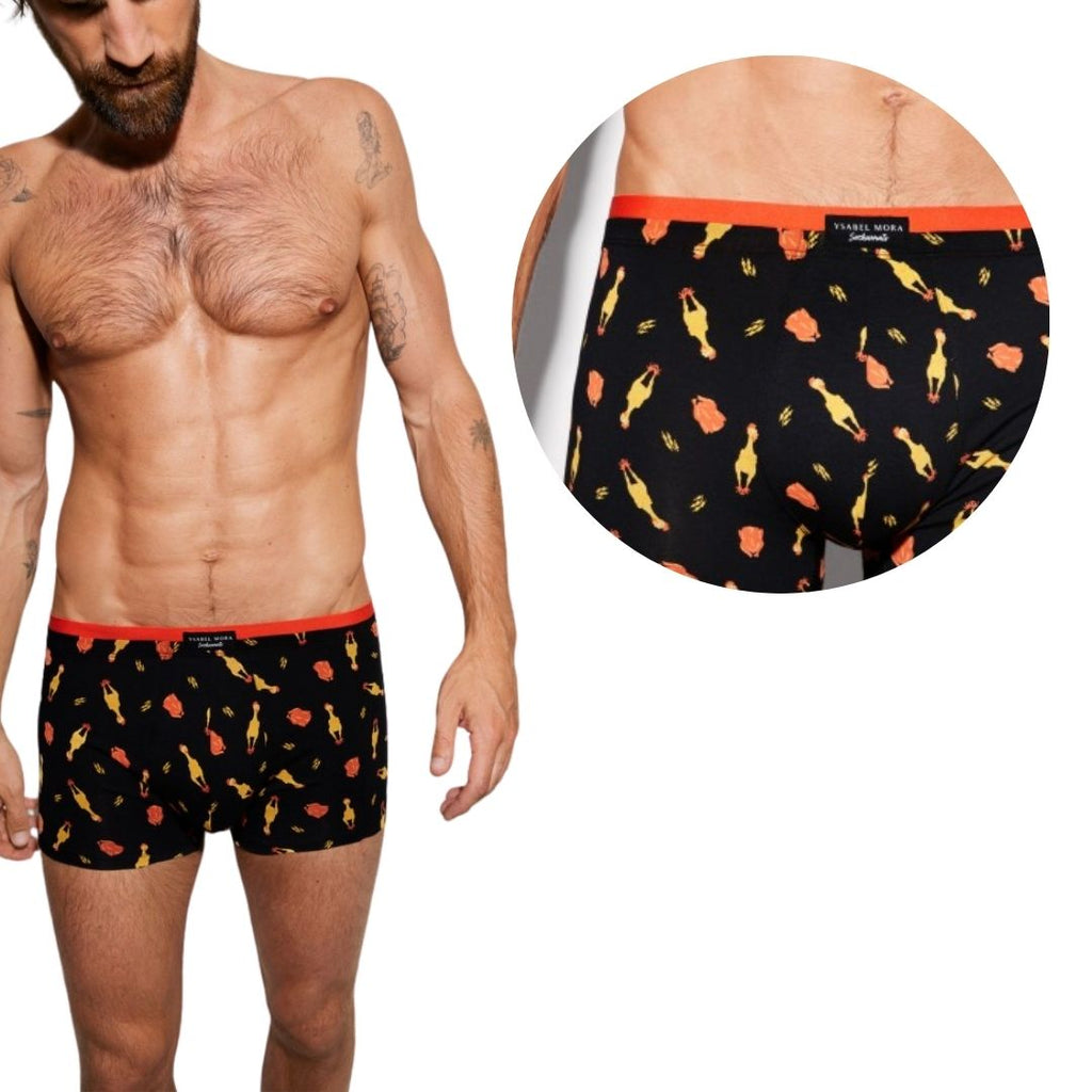 BI-PACK Boxer Uomo in cotone con fantasia polli