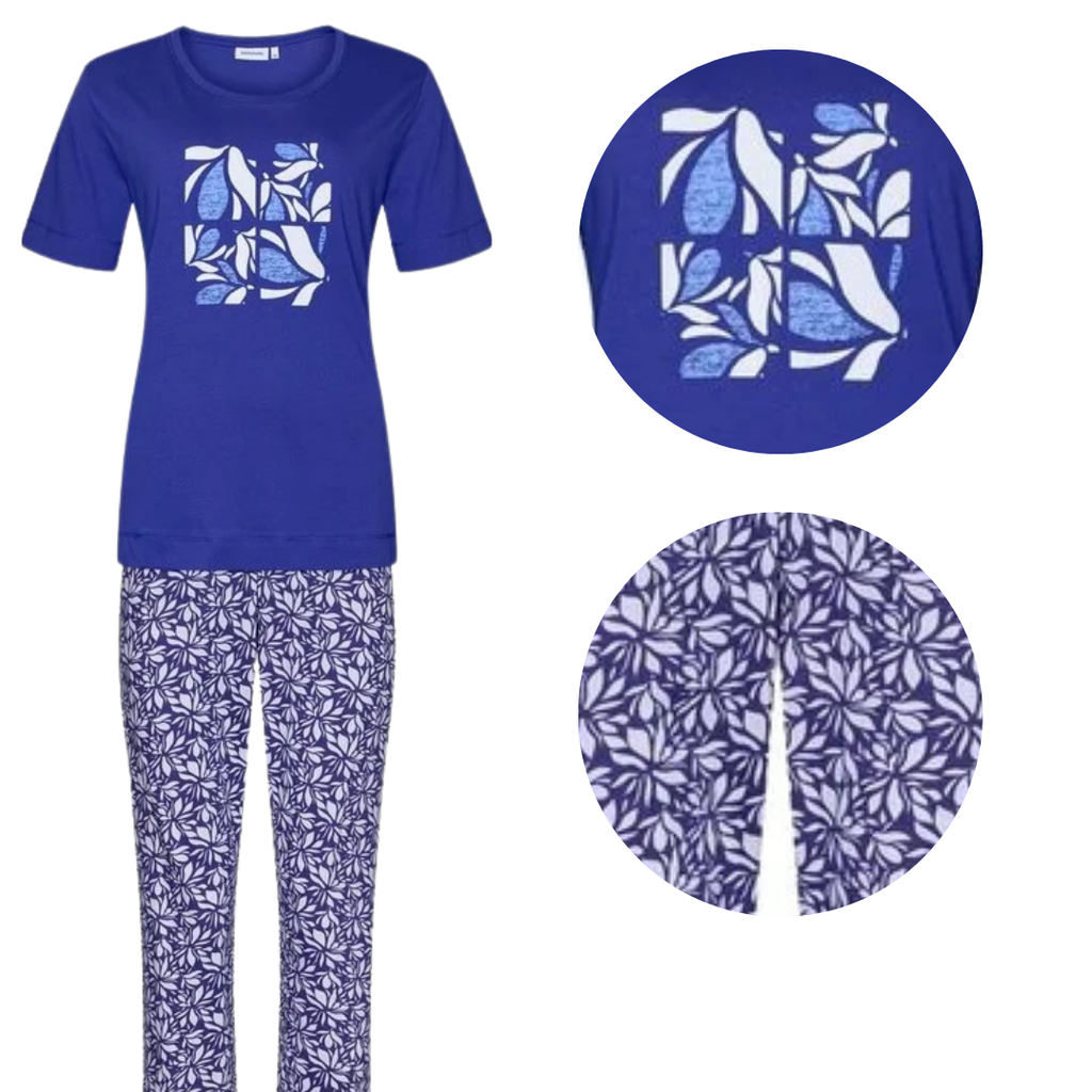 PIGIAMA BLUETTE CON PINOCCHIETTO DISEGNI FLOREALI