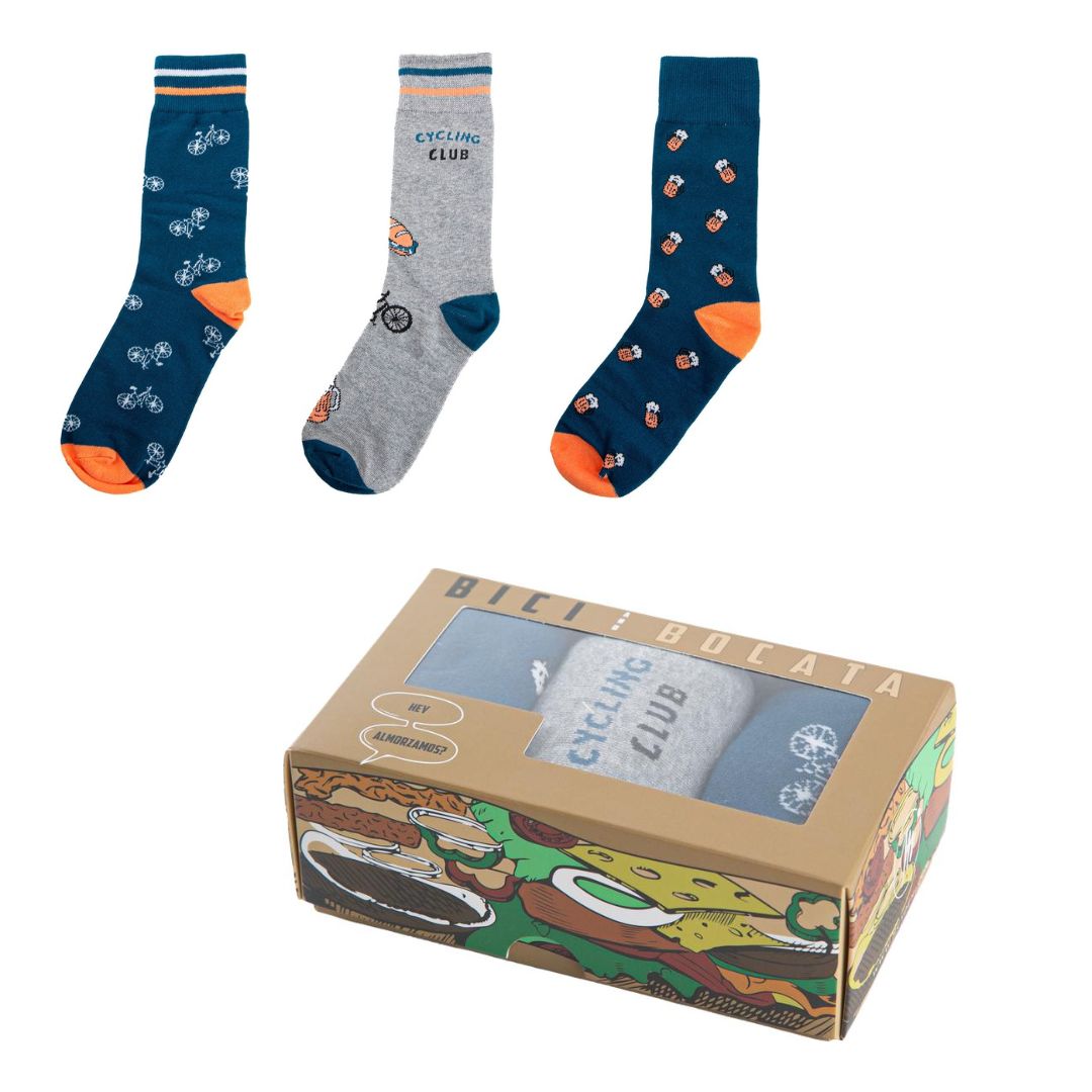 3 pack calze uomo corte bicicletta e birra