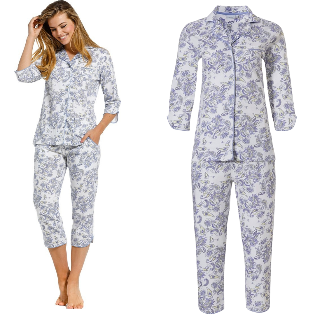 PIGIAMA MANICA 3/4 A PINOCCHIETTO MOTIVO PAISLEY