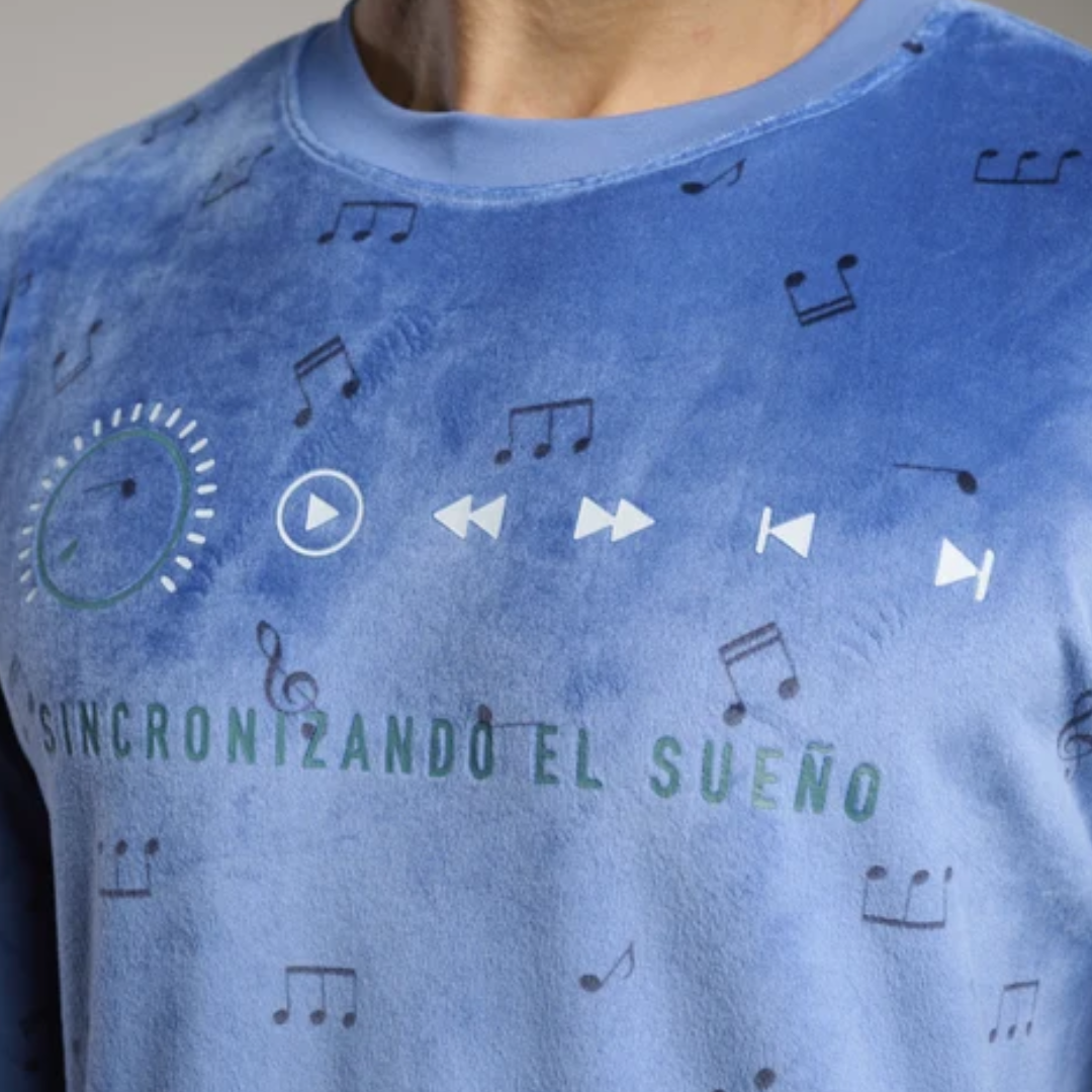 Pigiama Uomo in Ciniglia "Sincronizzando el Sueño"