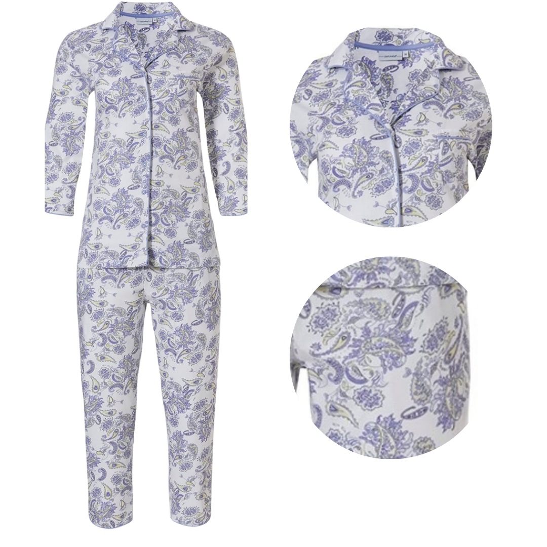PIGIAMA MANICA 3/4 A PINOCCHIETTO MOTIVO PAISLEY