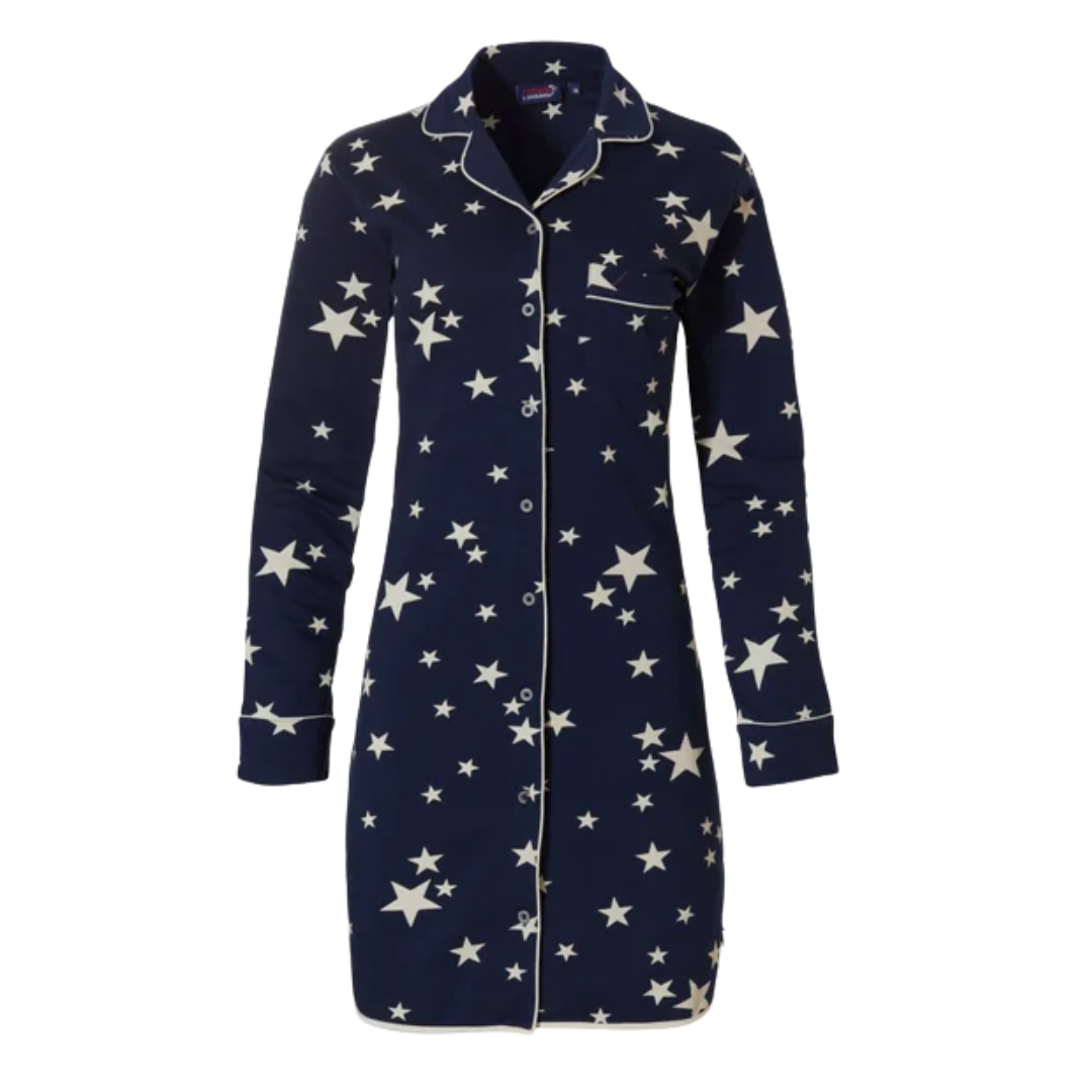 Camicia da notte m/l rebelle STELLE