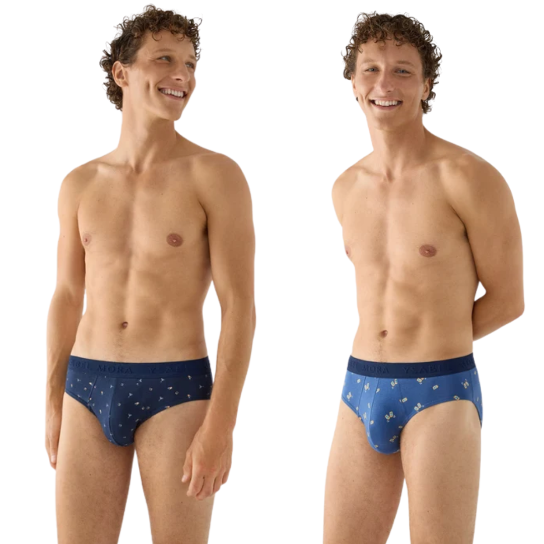 Bi-Pack Slip Uomo Ysabel Mora "Cocktail e Lattine Birra" in Cotone Elastico