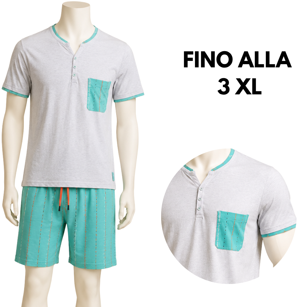 PIGIAMA M/M UOMO GRIGIO E TIFFANY