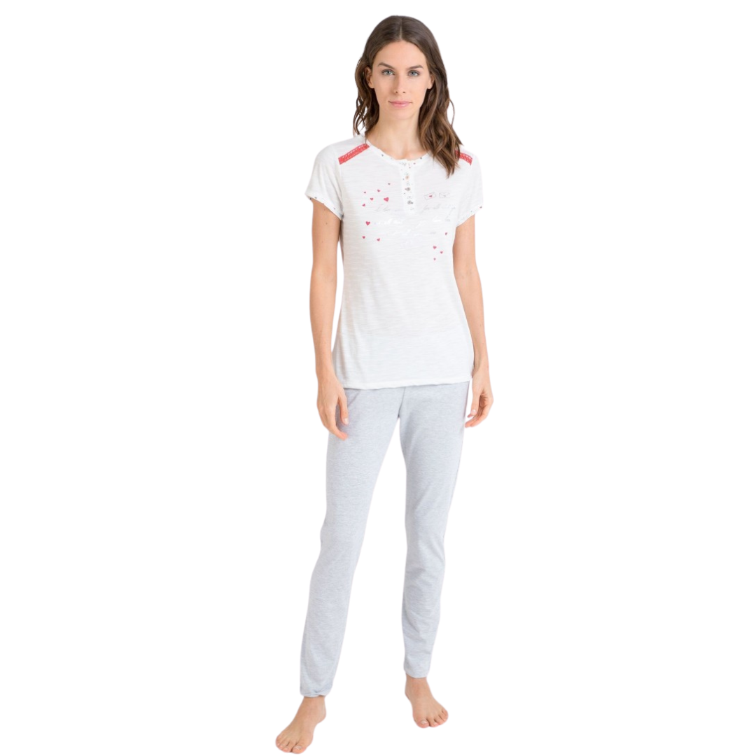 Pigiama m/m donna massana panna