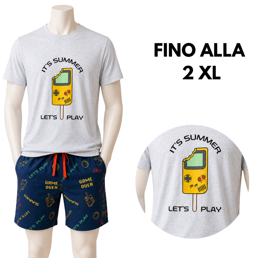 PIGIAMA MEZZA MANICA CON GAME BOY A FORMA DI GELATO