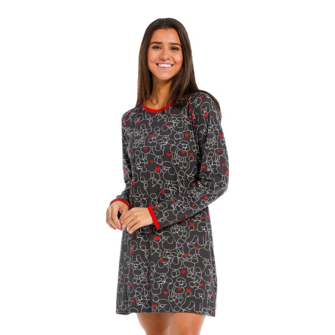 camicia da notte m/l REBELLE barboncino