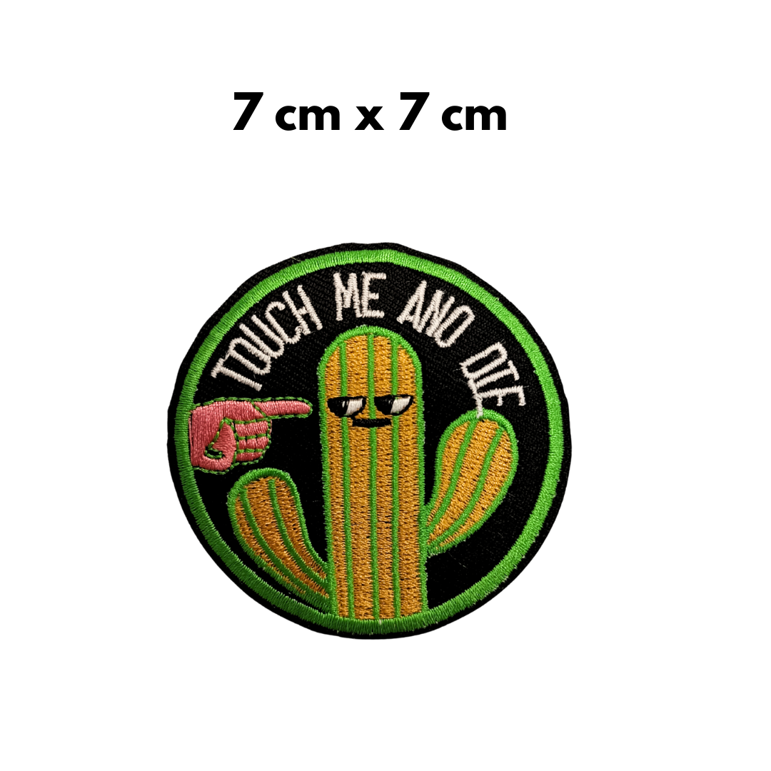 TOPPA RICAMATA TERMOADESIVA CACTUS "TOUCH ME AND DIE"