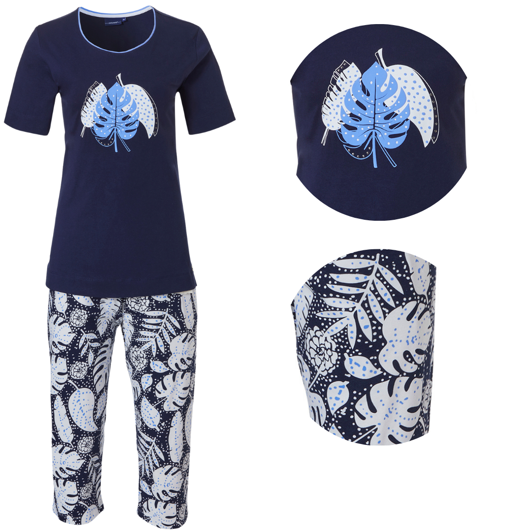 PIGIAMA M/M BLU CON FOGLIE PINOCCHIETTO