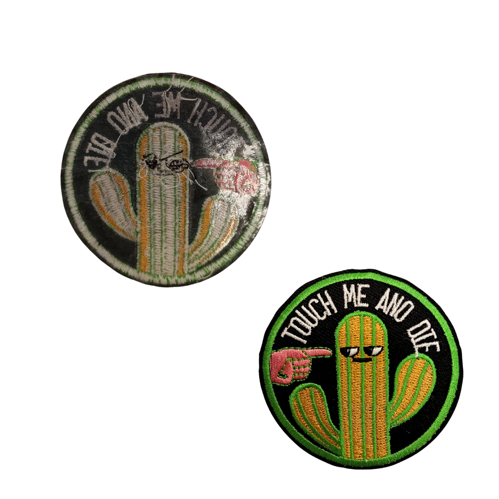 TOPPA RICAMATA TERMOADESIVA CACTUS "TOUCH ME AND DIE"