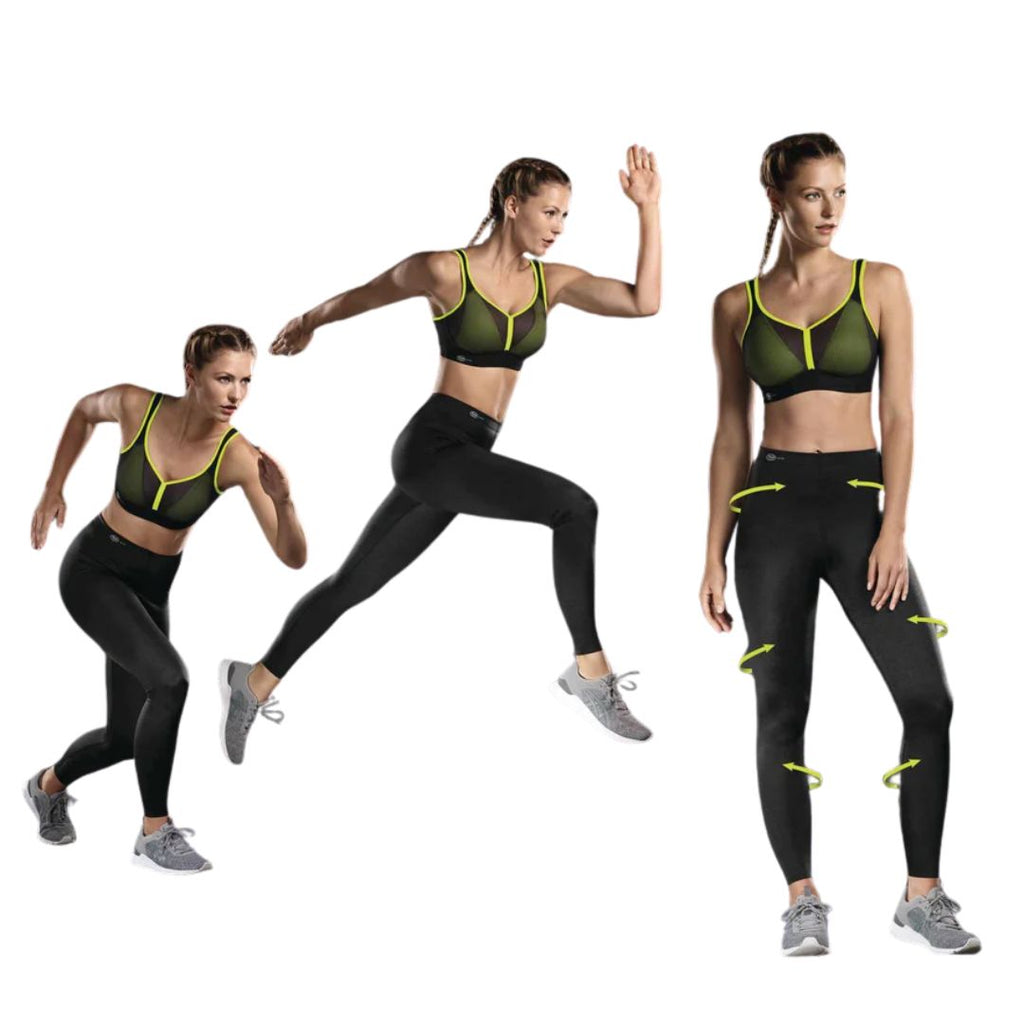 Leggings lunghi massaggianti con tessuto  tecnico sportivo nero