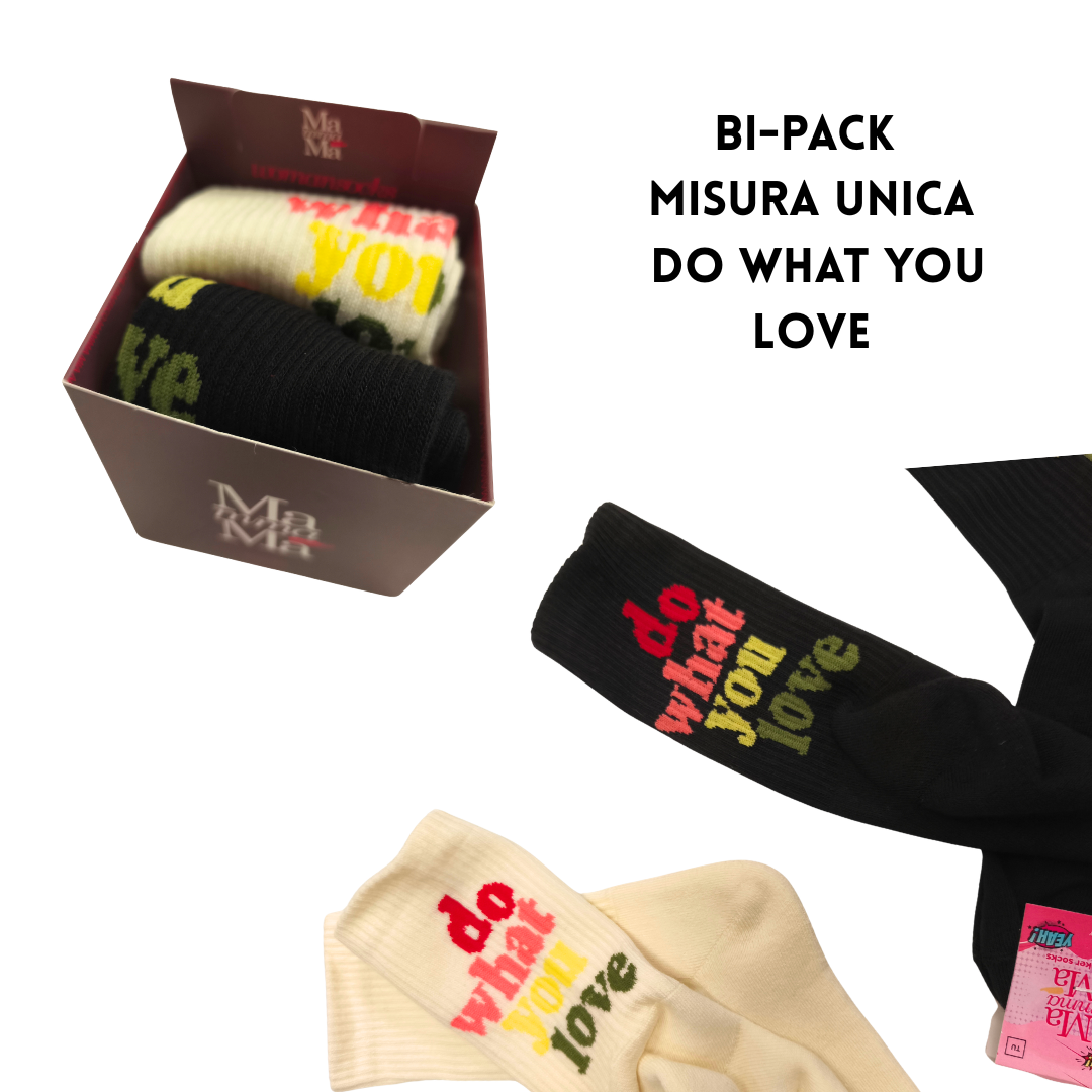 Calzini Donna Bi-Pack "Do What You Love" con Soletta Rinforzata – Mamma Ma