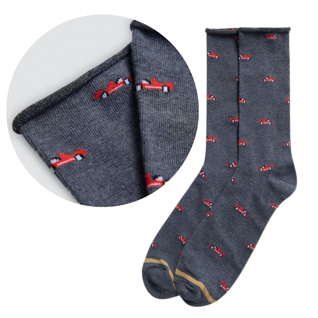 Calza corta  cotone Formula 1   41/46 polsino taglio vivo