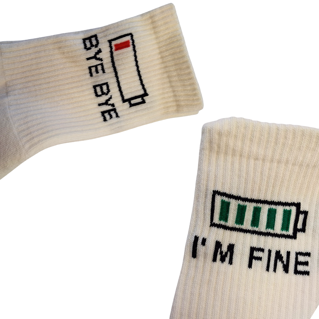 Box 2 Pack Calzini "Mamma Ma" – Bye Bye / I'm Fine (Effetto Spugna Comfort)