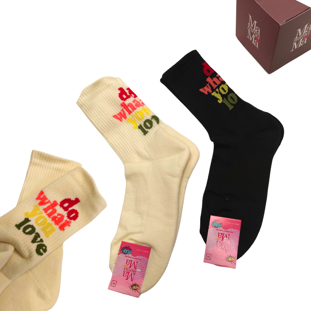 Calzini Donna Bi-Pack "Do What You Love" con Soletta Rinforzata – Mamma Ma