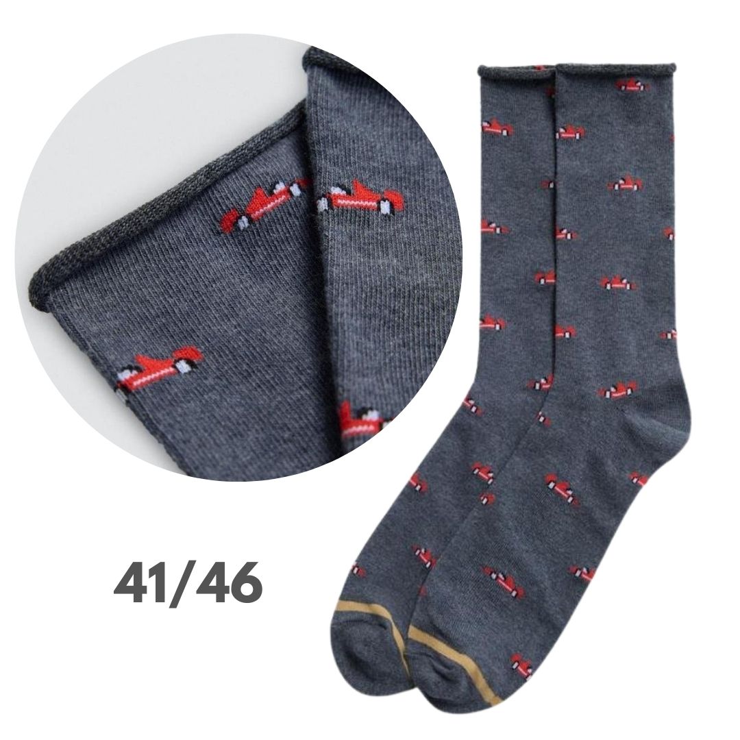 Calza corta  cotone Formula 1   41/46 polsino taglio vivo