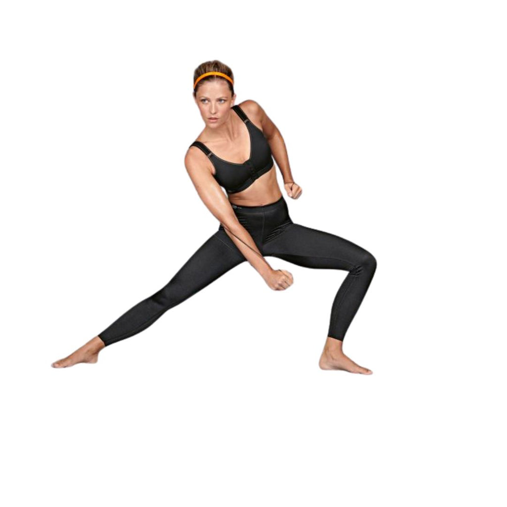 Leggings lunghi massaggianti con tessuto  tecnico sportivo nero