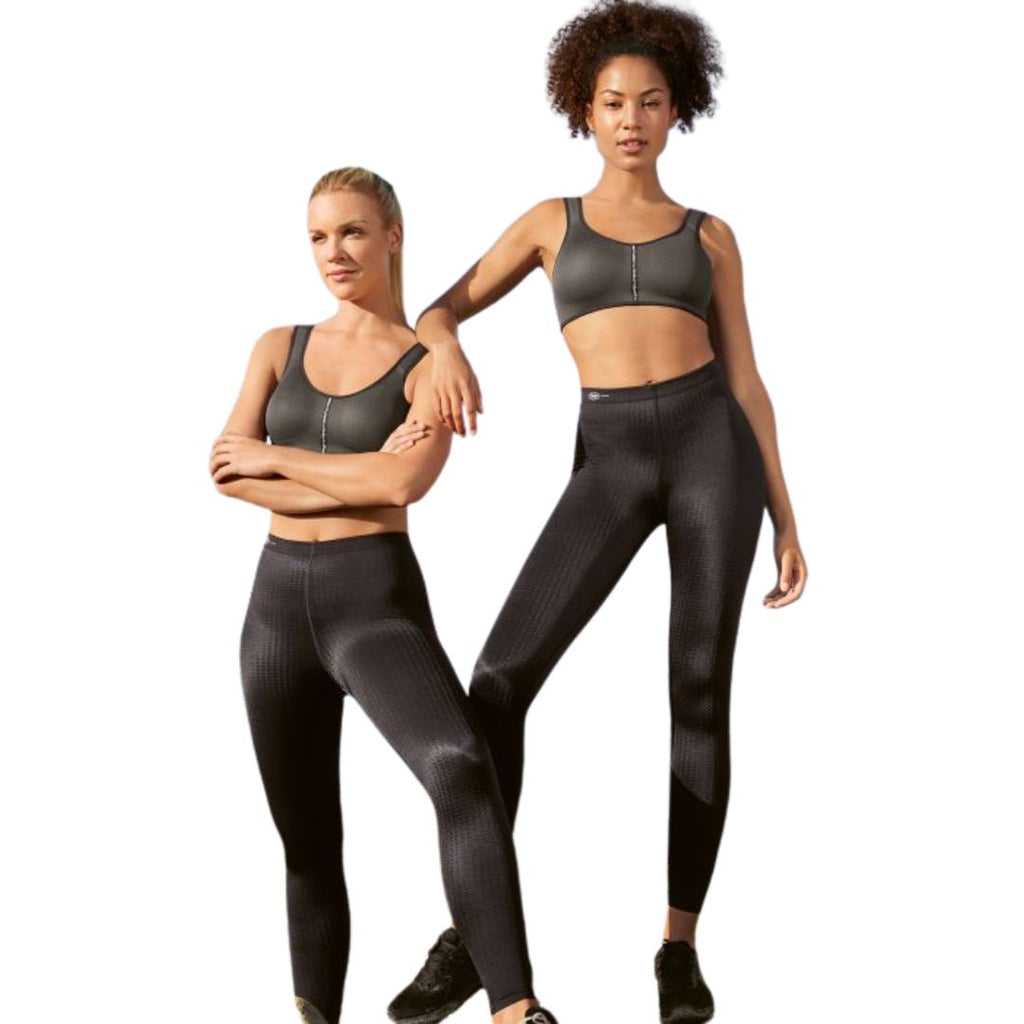 Leggings lunghi massaggianti con tessuto  tecnico sportivo nero