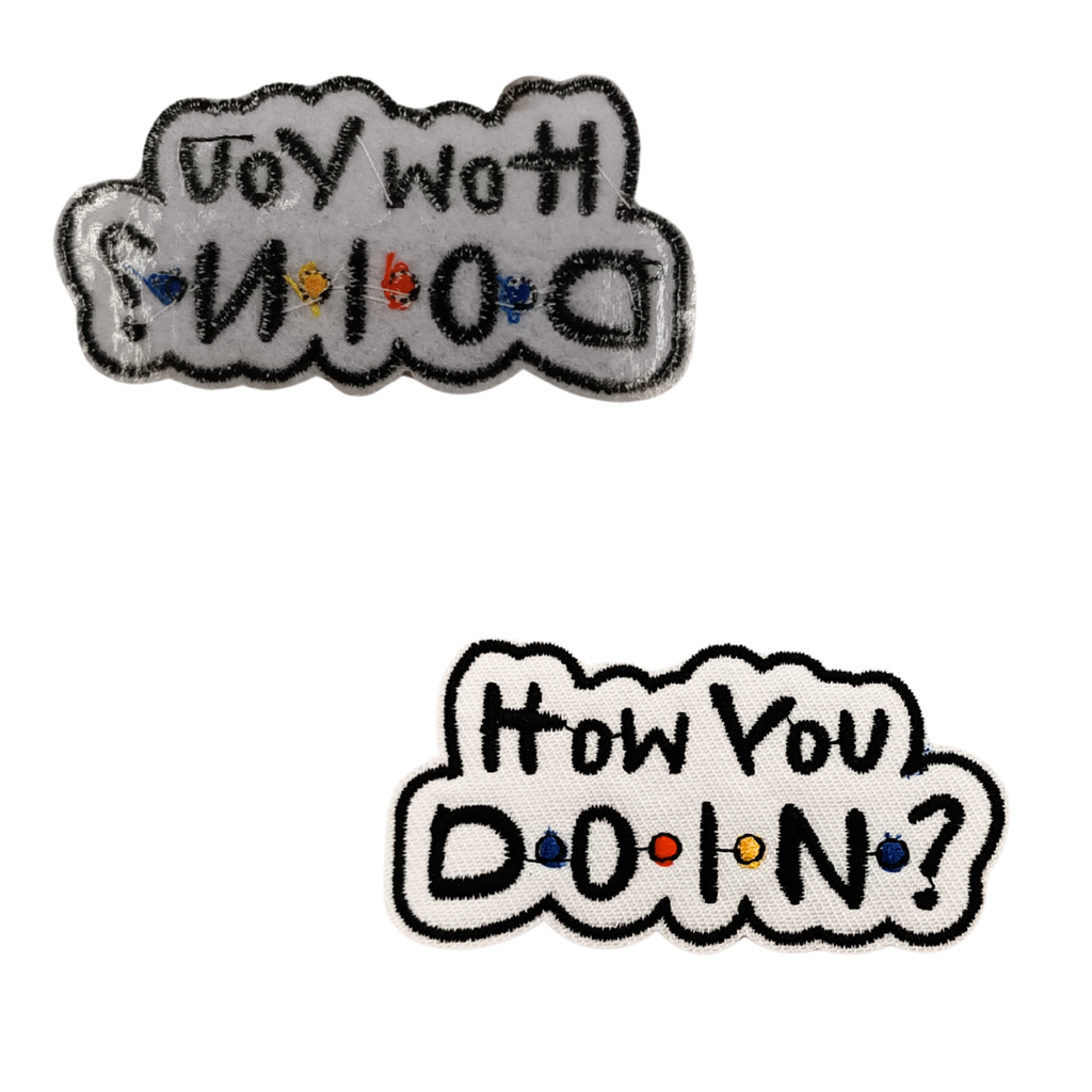 TOPPA RICAMATA TERMOADESIVA FRIENDS "HOW YOU DOIN?"